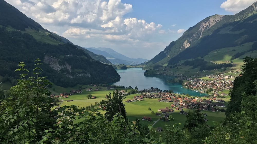 Driving from the lake up to Interlaken.