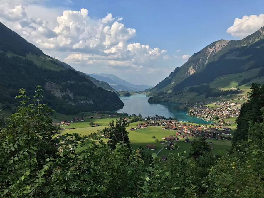 Driving from the lake up to Interlaken.