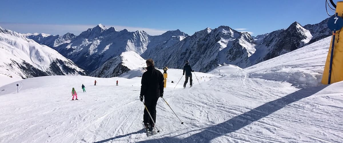 Skiing at the top of Tyrol