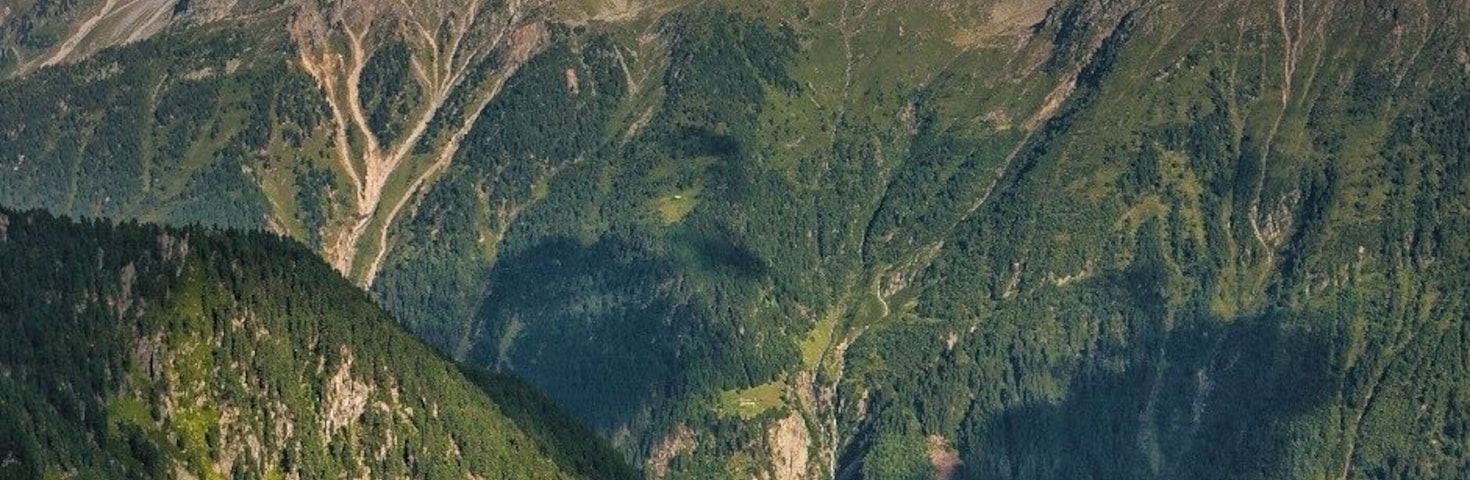 August 2017
Falbesoner Ochsenalm, Stubai Alps, Austria 
Stubai Alps belong to the Central Alps and are quite near from Innsbruck. The picture was taken on route from Franz-Senn hut to Neue Regensburger hut. The meadow below is called Falbesoner Ochsenalm (1.822 m alt.). It is on the way down to Falbeson village in the valley of Unterbergtal which is basically the main valley of the whole Stubaital. Just over the valley the Habicht peak is rising with its impressive 3.277 meters.