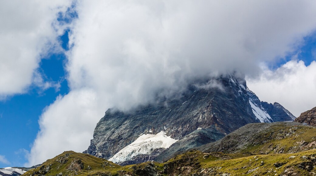 panorama mountains with clouds, switzerland