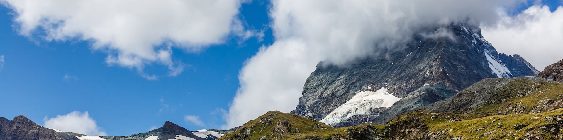 panorama mountains with clouds, switzerland