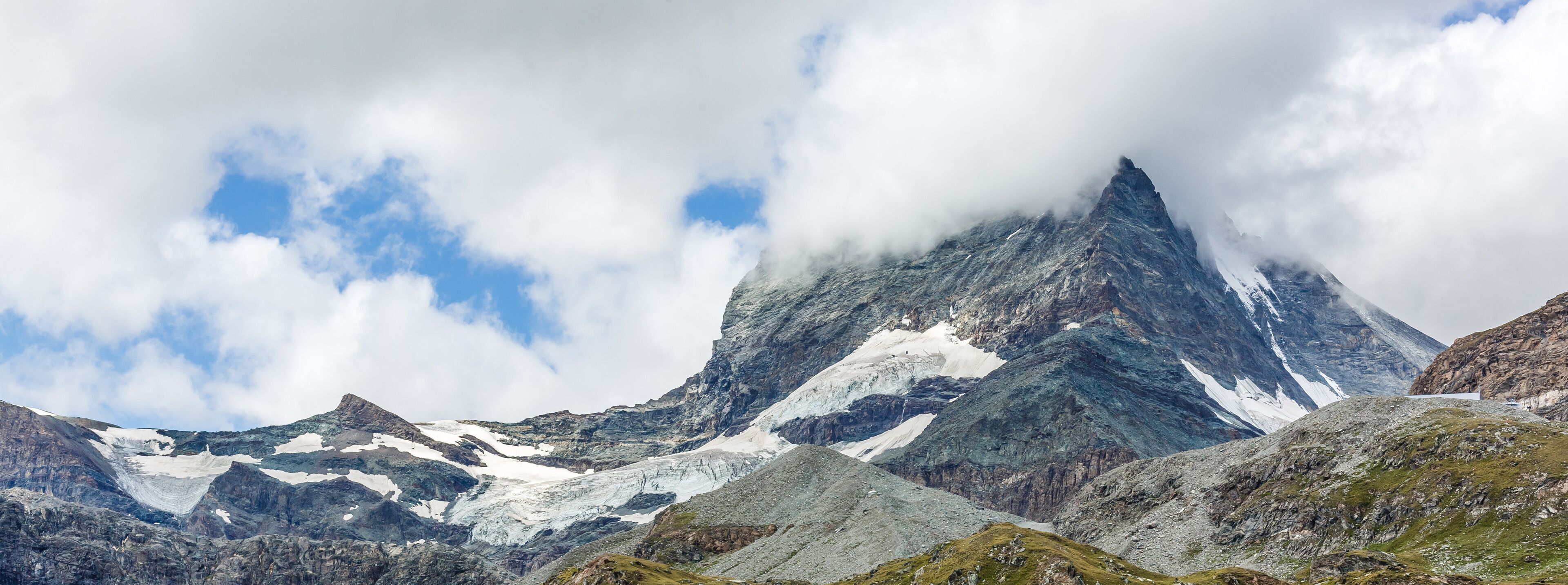 panorama mountains with clouds, switzerland