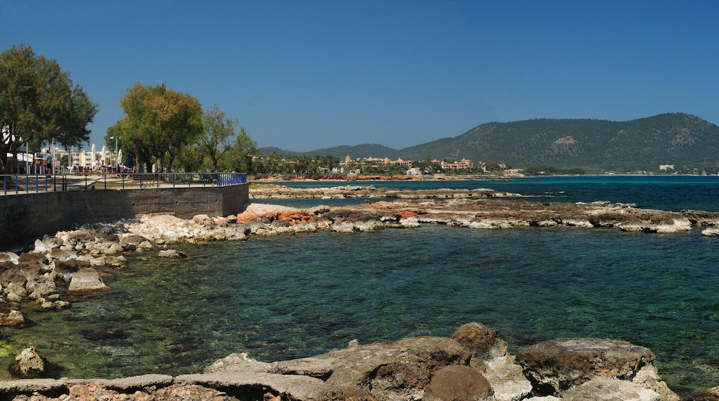Panorama Of The Coast In Cala Bona Mallorca On A Wonderful Sunny Spring Day With A Clear Blue Sky