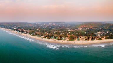 Arambol Beach aerial panoramic view in Goa, India