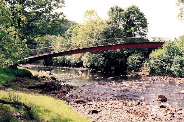 Footbridge by Hadrian's Wall. The footbridge was constructed to accommodate walkers on the new National Trail.