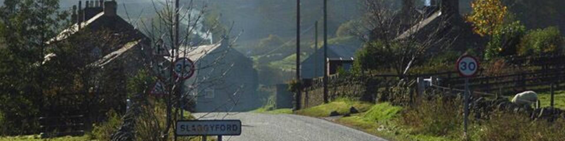 Slaggyford The A689 entering the small village from the north.