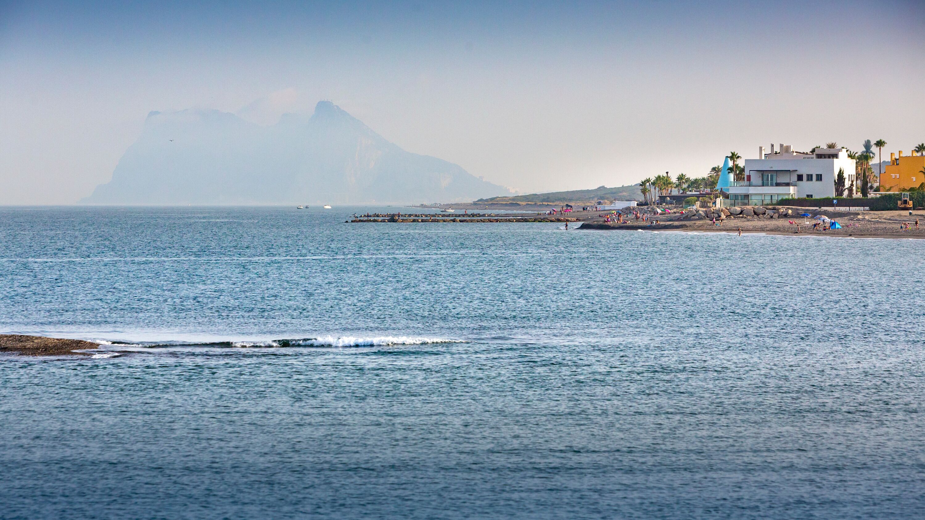 Sunset in Sotogrande with Gibraltar on the horizon