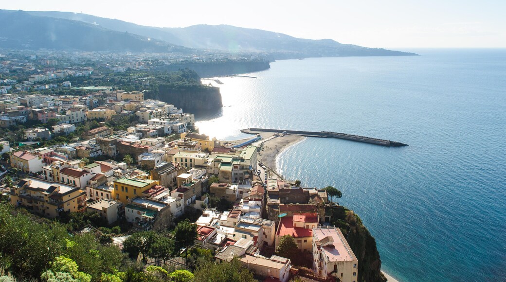 EJEYHG View of Meta and Sant'Agnello on the Amalfi Coast in Campania, Italy.