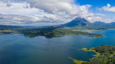 Panoramic view of beautiful Lake Arenal, Costa Rica.