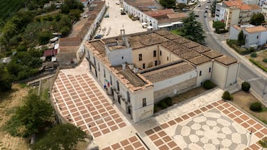 Aerial view of the town hall of Scanzano Jonico, Basilicata, Italy.