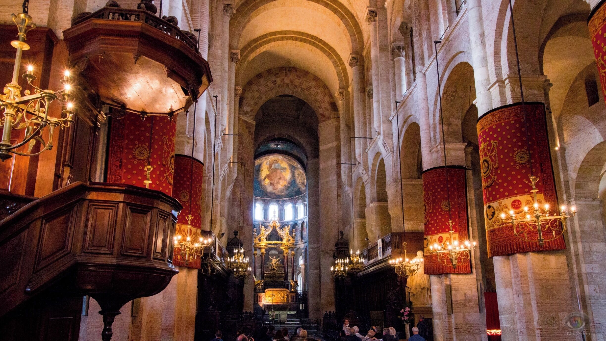 The Saint-Sernin Basilica in Toulouse is a sanctuary built to house the relics of Saint Saturnin, first bishop of Toulouse, martyred in 250. Saint-Sernin is the largest Romanesque church preserved in Europe.