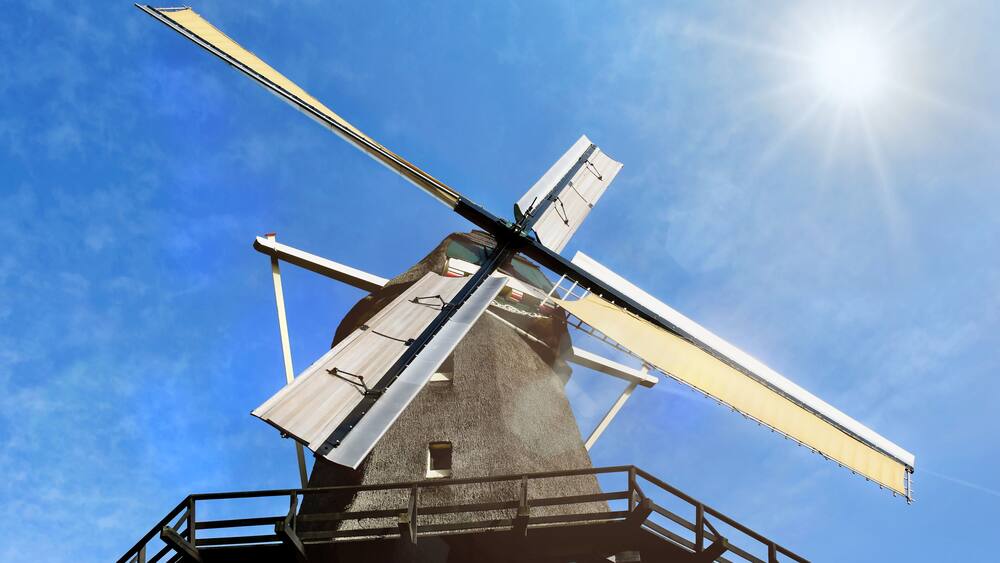 Historical corn windmill "De Zandhaas", Santpoort-Noord, Netherlands
