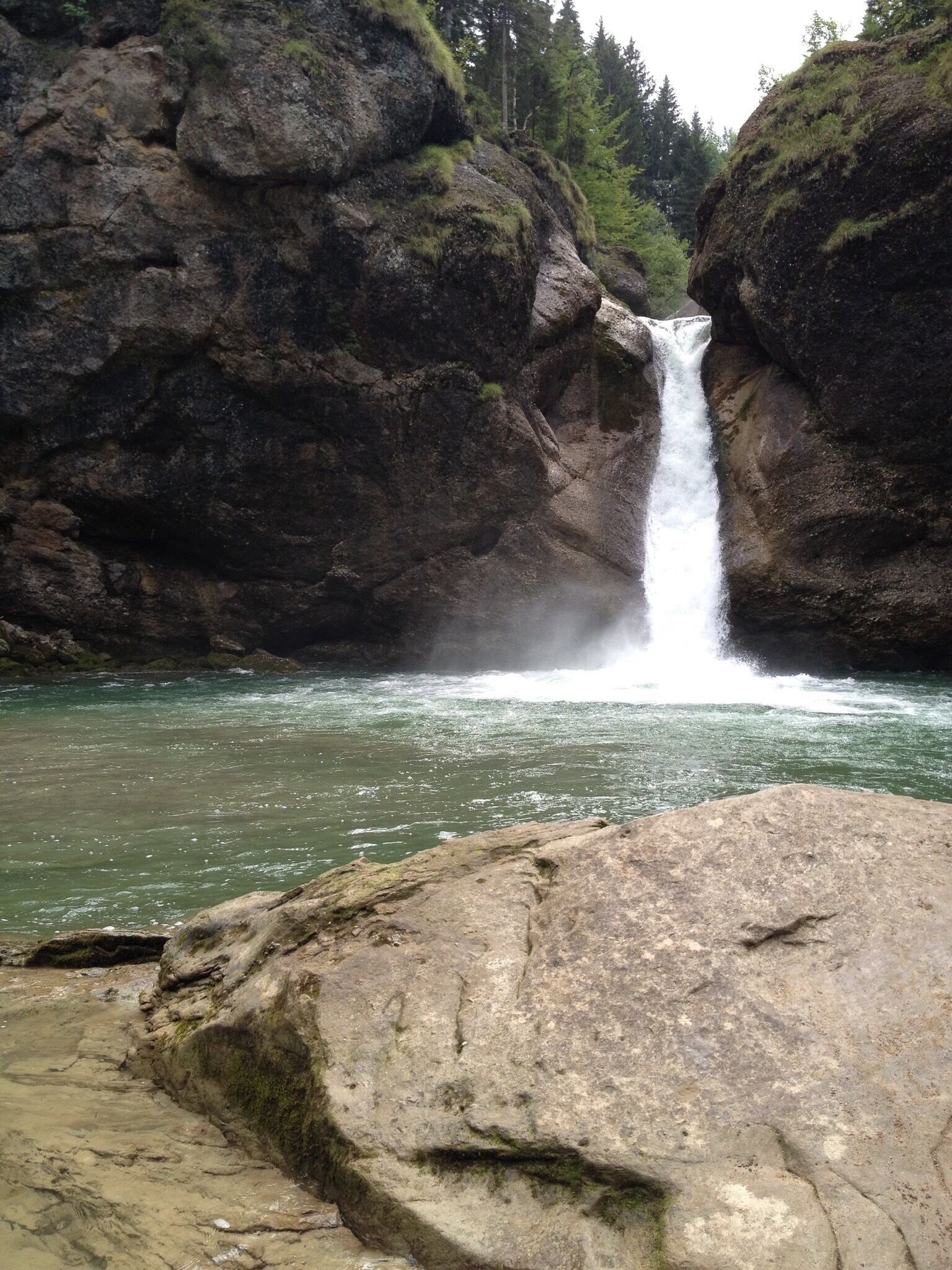 The Buchenegger waterfalls of Weißach are between Steibis and Buchenegg, near the town of Oberstaufen. They belong to Geopark Allgäu which is between Lake Constance and Illertal