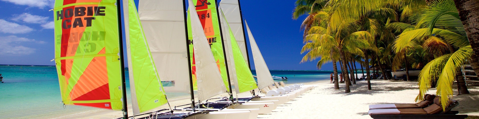 Trou aux Biches featuring sailing and a sandy beach