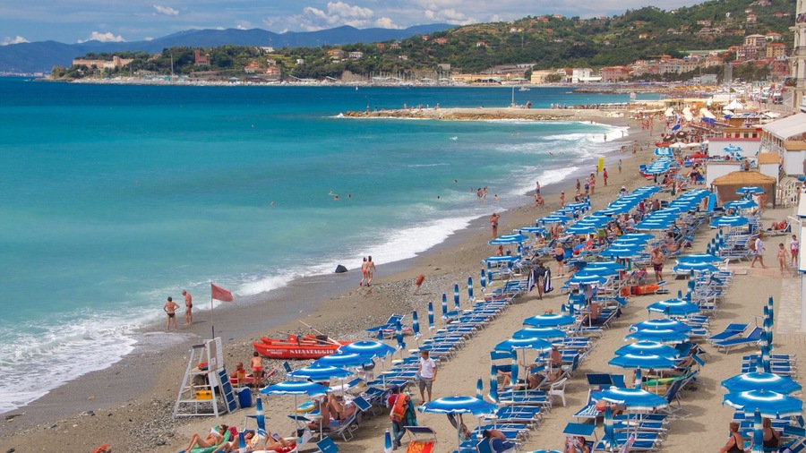 Celle Ligure featuring a coastal town, a luxury hotel or resort and general coastal views