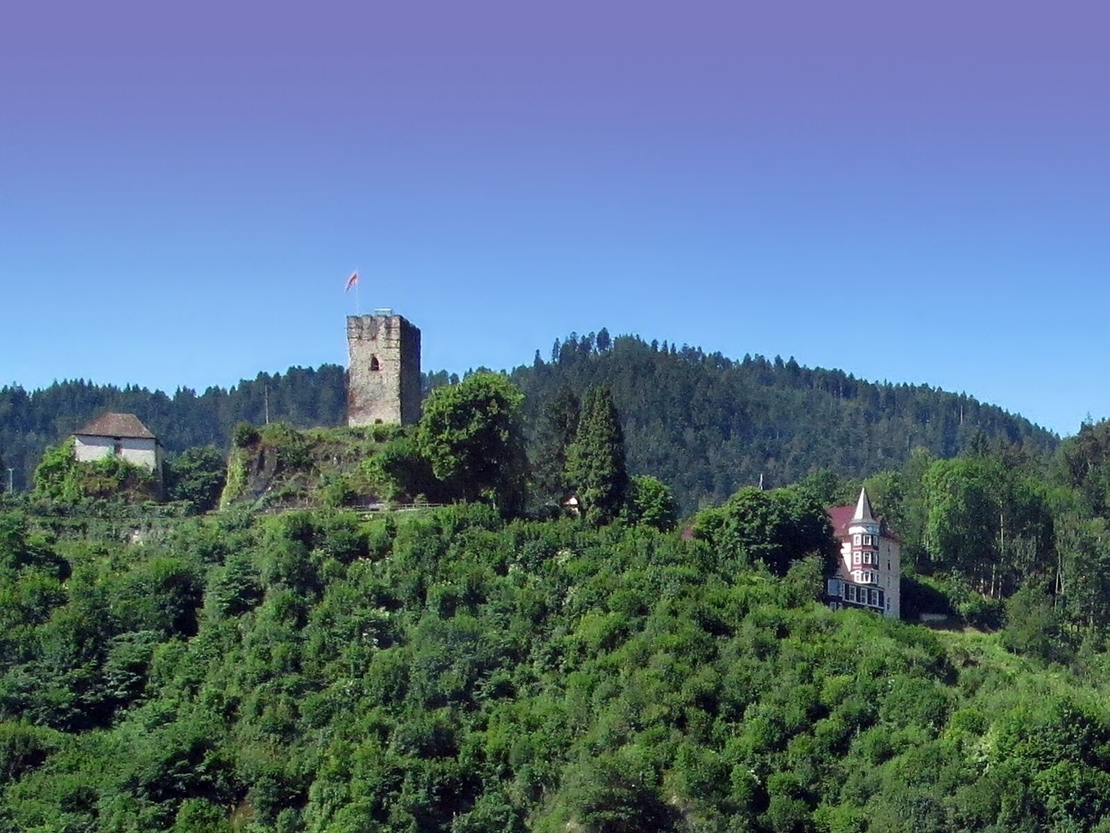 Schloss Hotel und Burgruine Hornberg im Schwarzwald