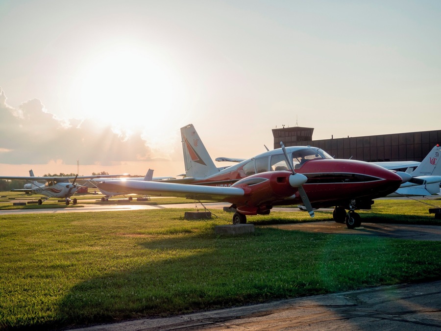 Sunrise over the Clermont County Airport.