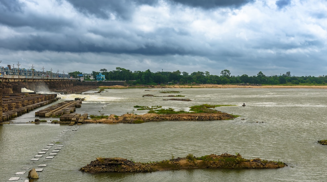 Landscape View of Barrage with Log gates.