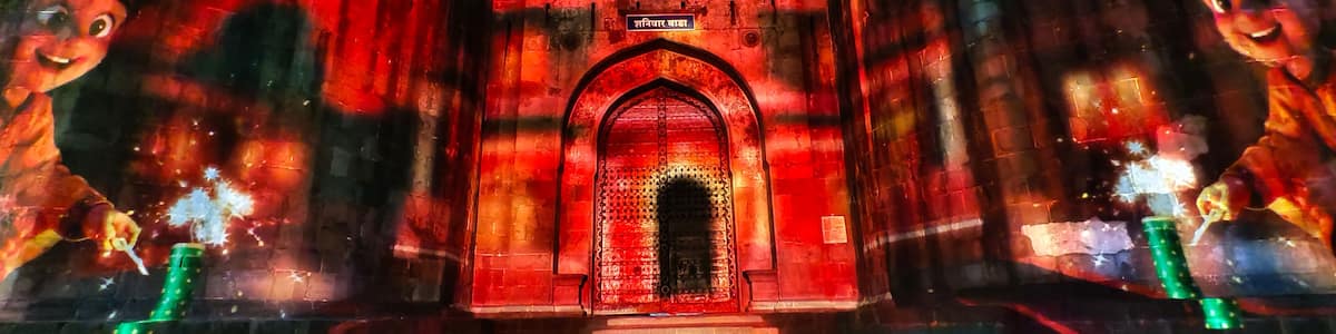 Pune, Maharashtra India, 20 October 2025, Shaniwar wada during diwali festival, this is one of the major tourist attractions of the the Pune City.