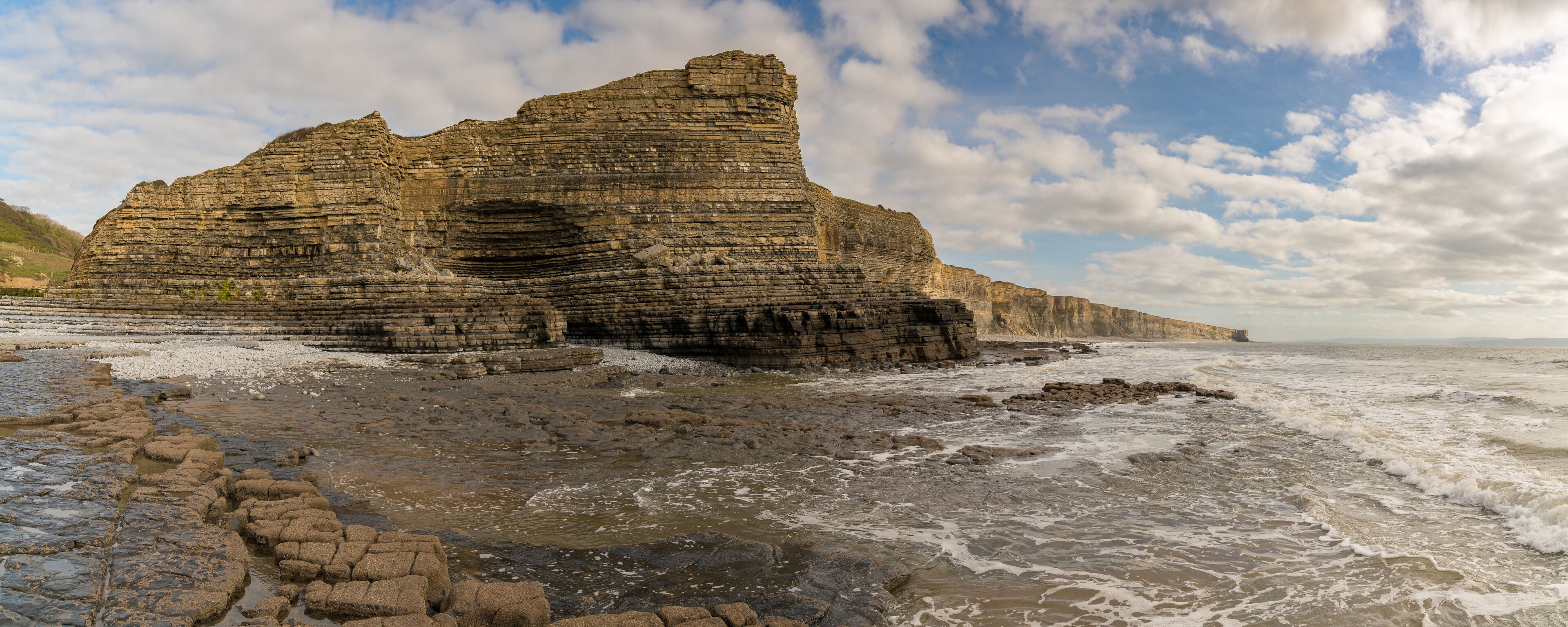 The cliffs of Monknash Beach, Vale of Glamorgan, Wales, UK