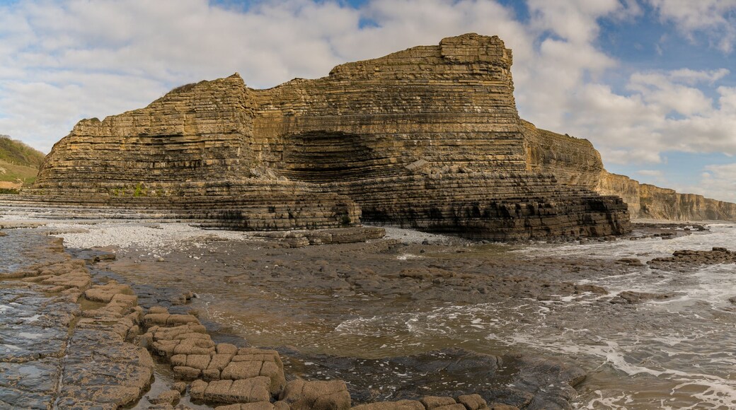 The cliffs of Monknash Beach, Vale of Glamorgan, Wales, UK