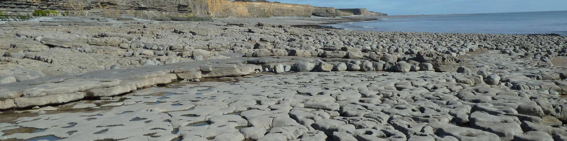 St Donats Beach The Vale of Glamorgan looking towards Llantwit major