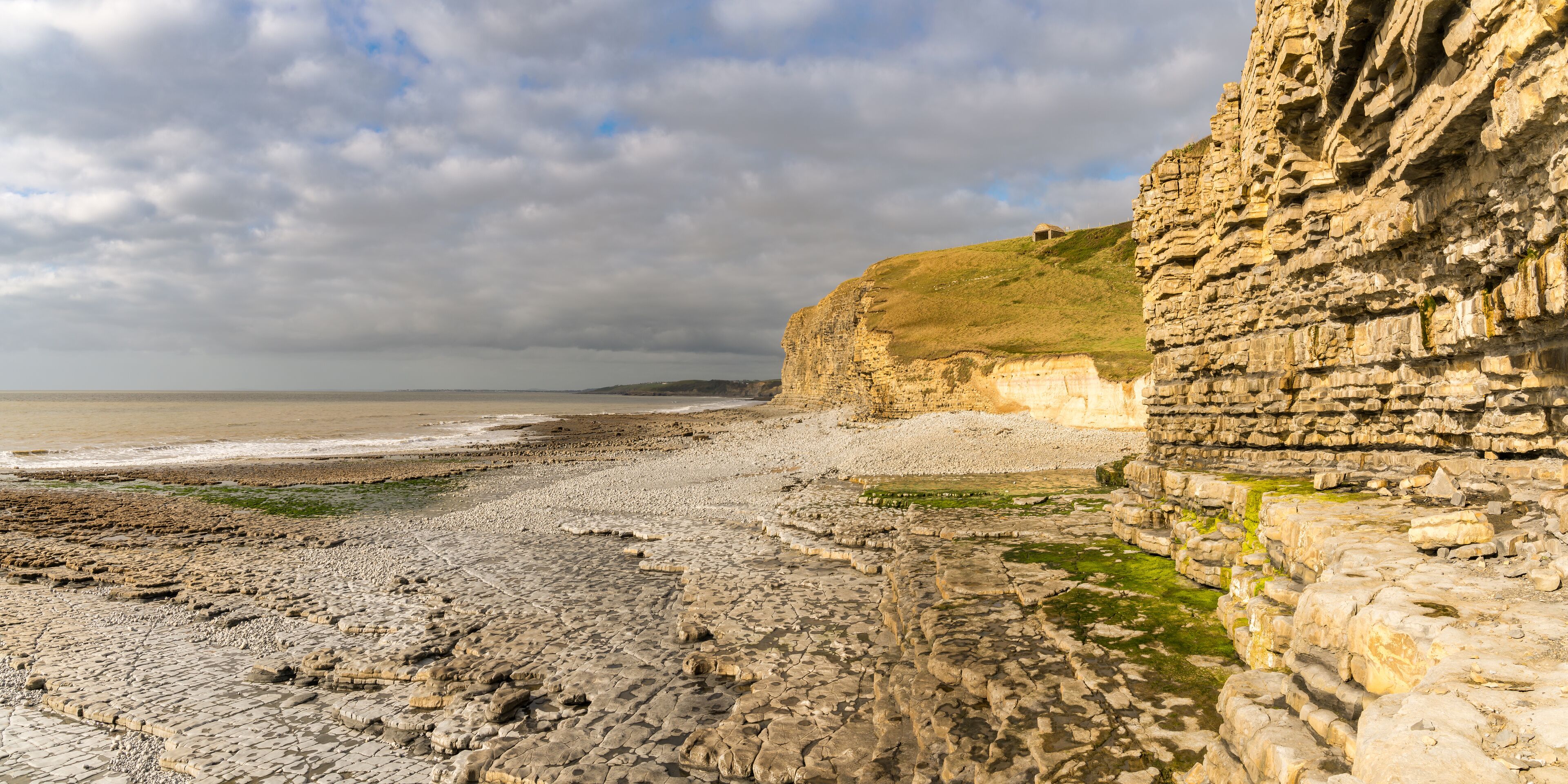 The cliffs of Monknash Beach, Vale of Glamorgan, Wales, UK