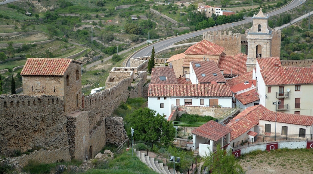 The view while climbing up to the Castillo de Morella in Spain.