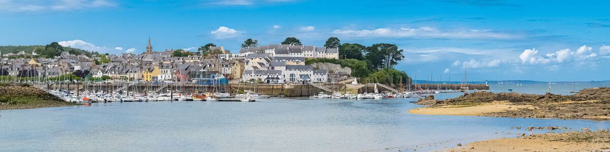Douarnenez in Brittany, panorama of the harbor