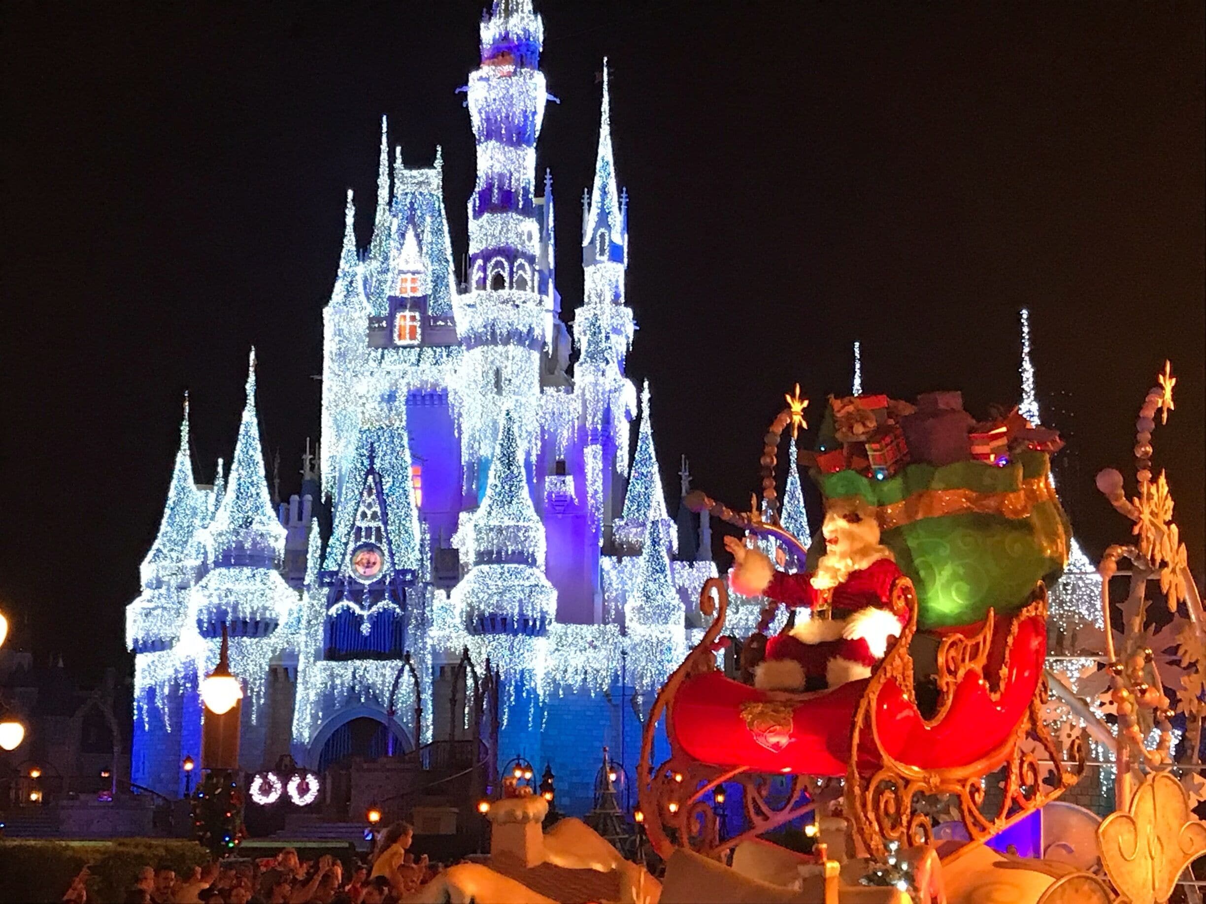 Mickey’s Christmas party at Disney. Special ticketed event for after the park normally closes. Santa made an early appearance this year for the parade.  🎅🏻