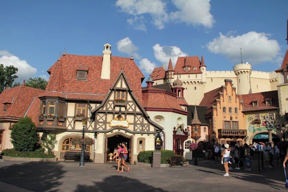 A medieval-themed building with a sign reading "Magic Castle."