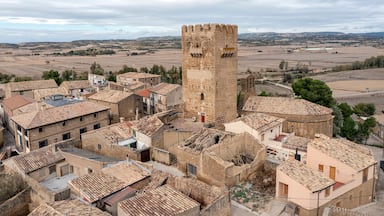 Layana population of Spain, region of the Five Villas, belonging to Ejea de los Caballeros, Zaragoza, Autonomous Community of Aragon, medieval defense tower