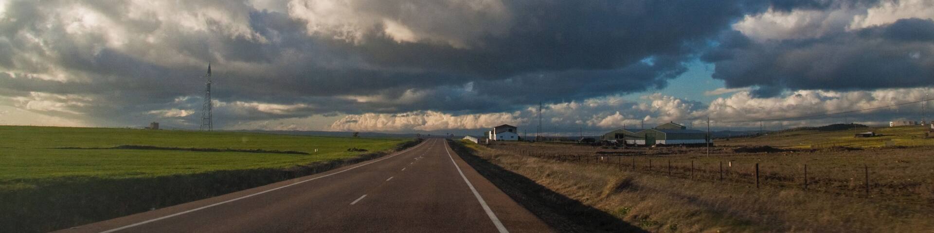 En la carretera Valverde de Leganés a Olivenza (Badajoz).