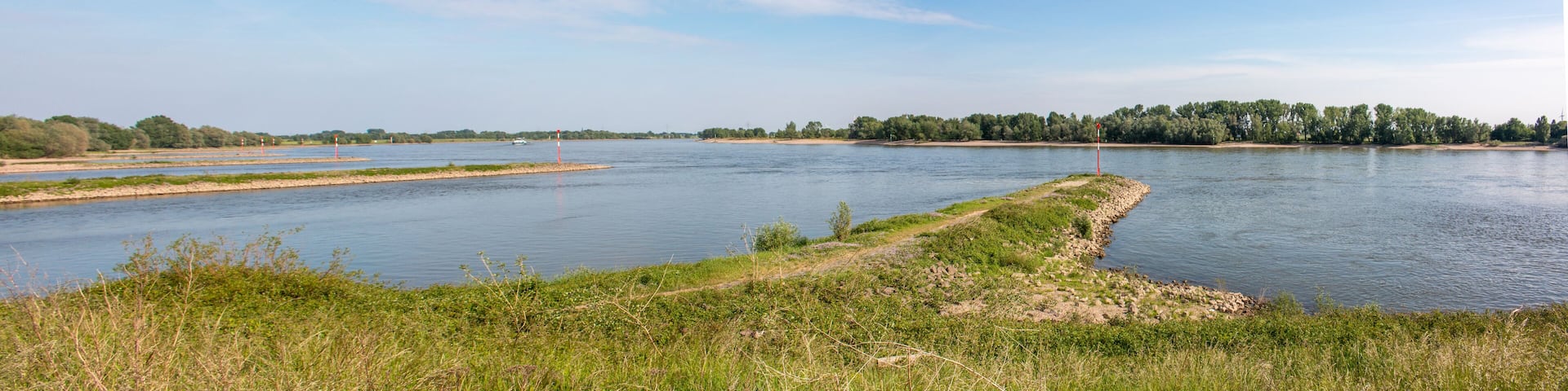 Landscape and river Rhein at the grinder tower Rees North Rhine-Westphalia Germany