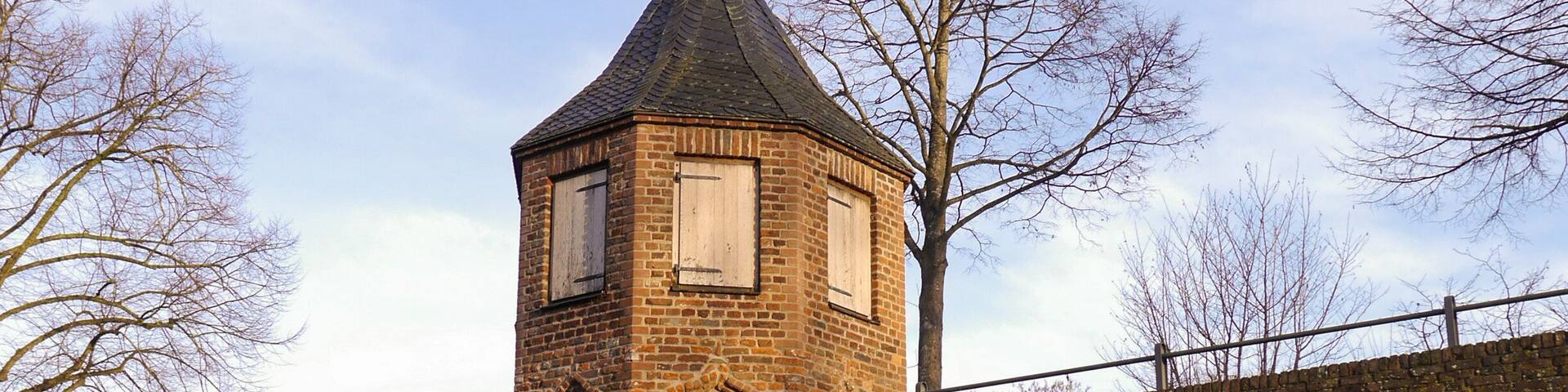 Old city wall whatch tower in Rees, Germany.