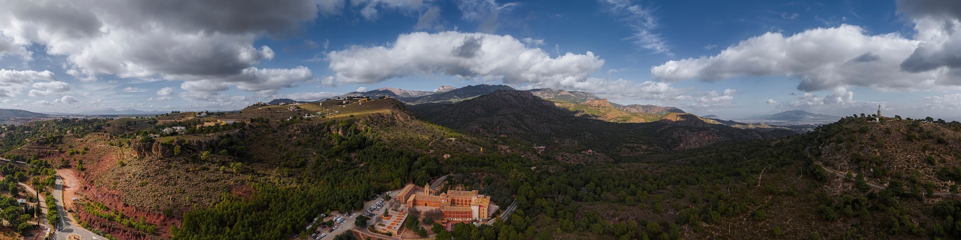 Aerial view of the hermitage of Santa Eulalia in Totana, Region of Murcia, Spain