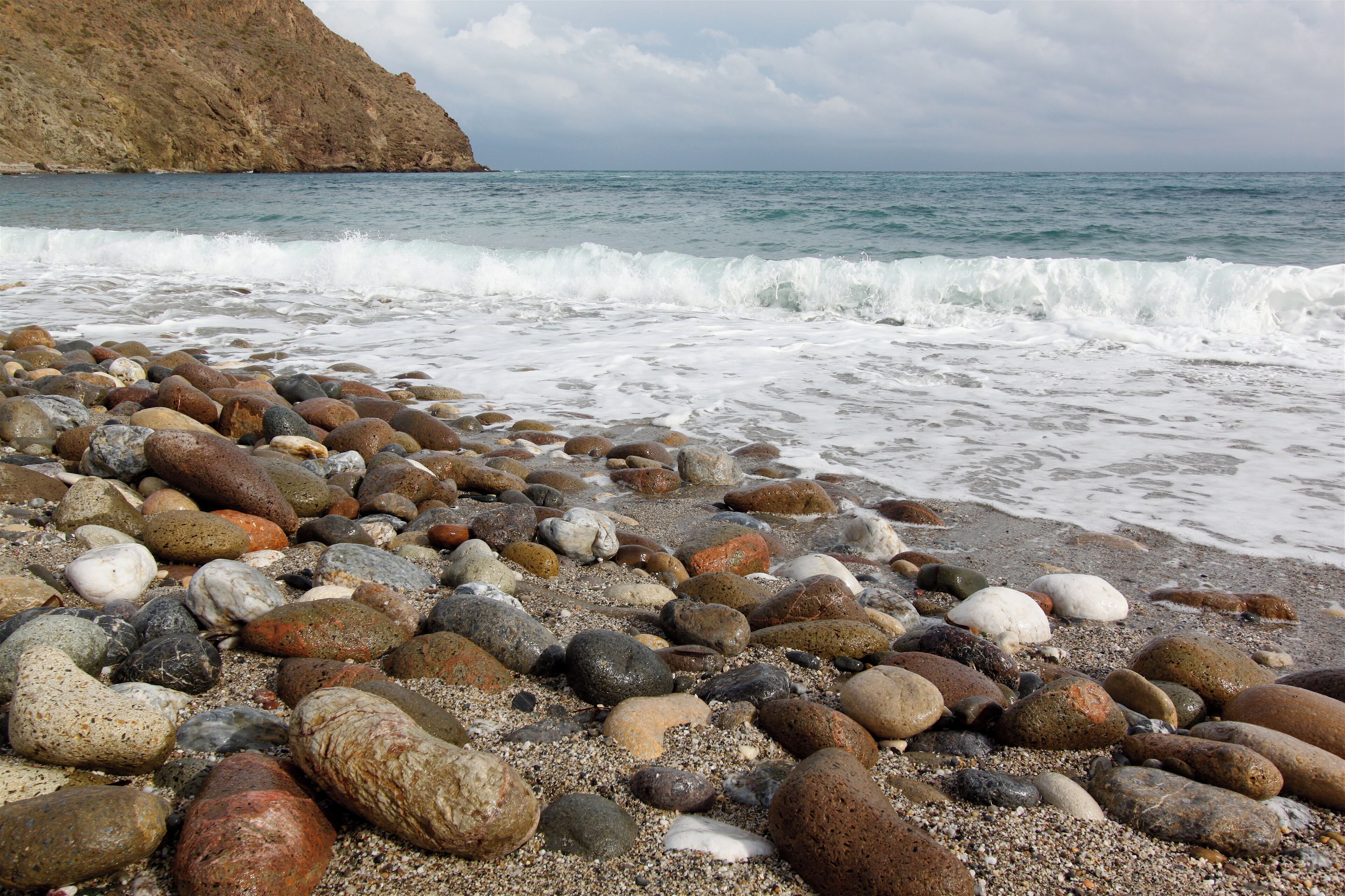 Clouds gather over the western Mediterranean Sea.