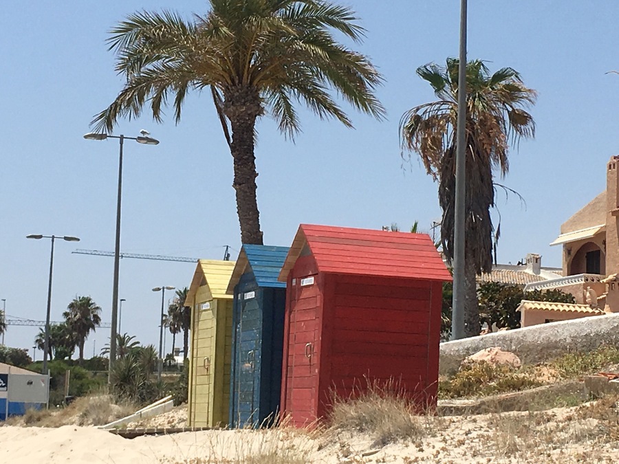 Sunny beach huts