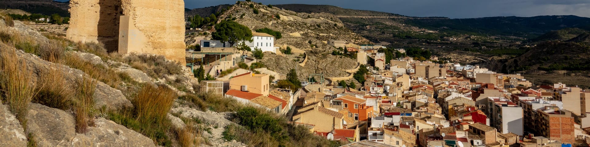 Town view from the caste of Jijona or Xixona in Alicante province