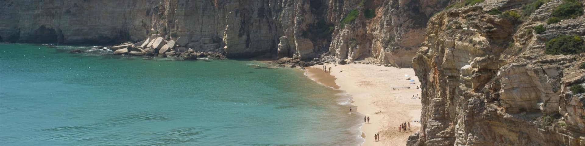 the rocky coast of southern Portugal, on the Atlantic Ocean