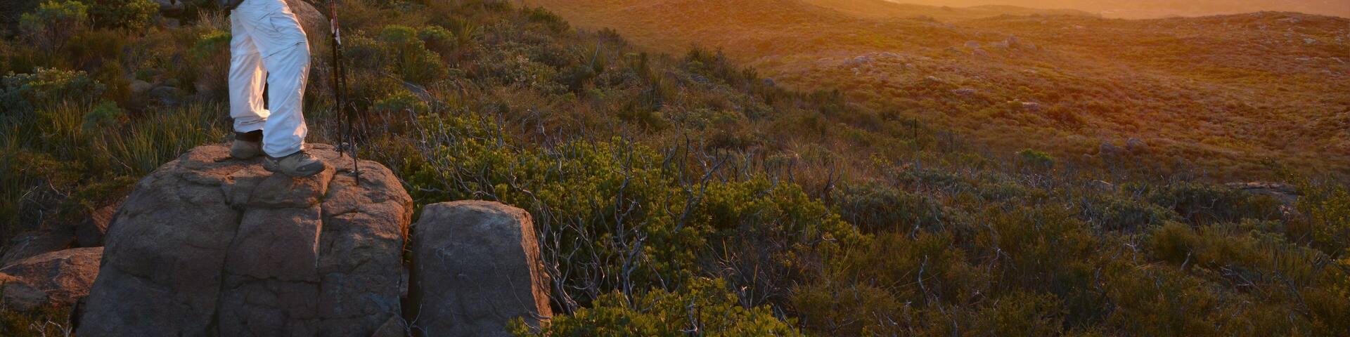 USA, California, Cleveland National Forest, Touris looking at sunset