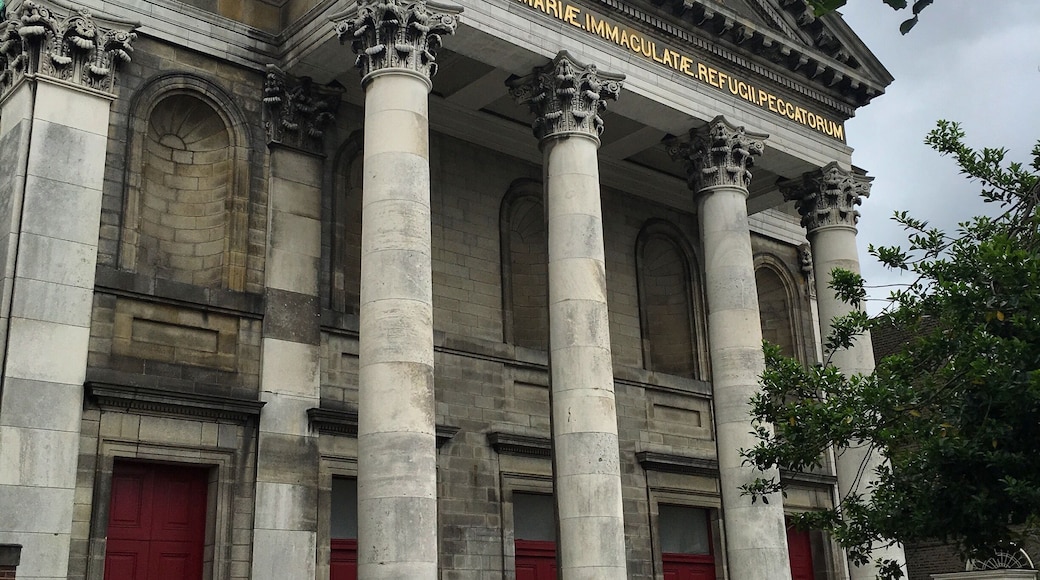 The copper dome of Mary Immaculate of Sinners can be seen rising above the neighbourhood of Rathmines in south Dublin. Beautiful imposing exterior.