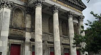 The copper dome of Mary Immaculate of Sinners can be seen rising above the neighbourhood of Rathmines in south Dublin. Beautiful imposing exterior.