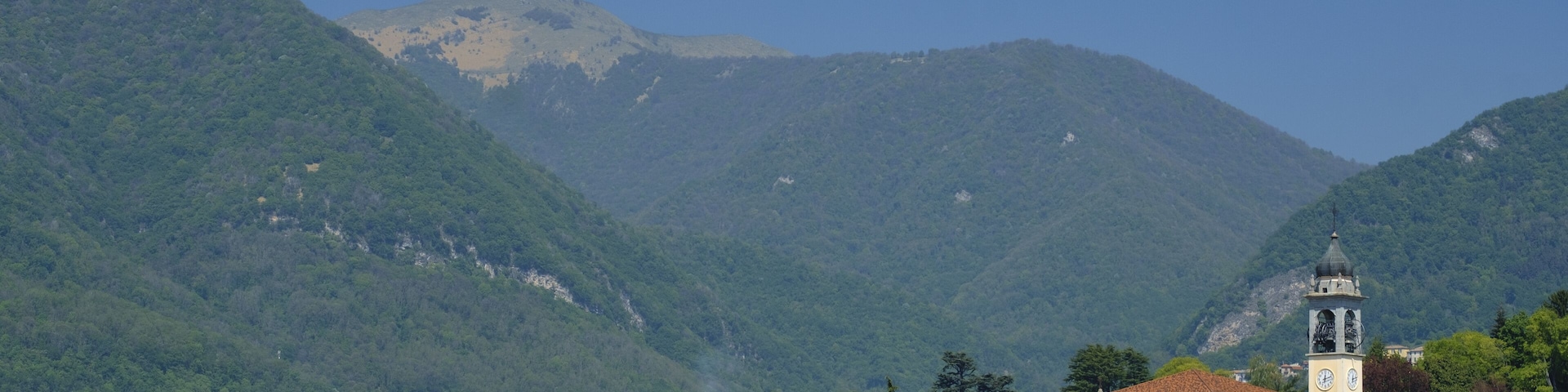 Landscape of Erba (Como, Lombardy, Italy) in the springtime