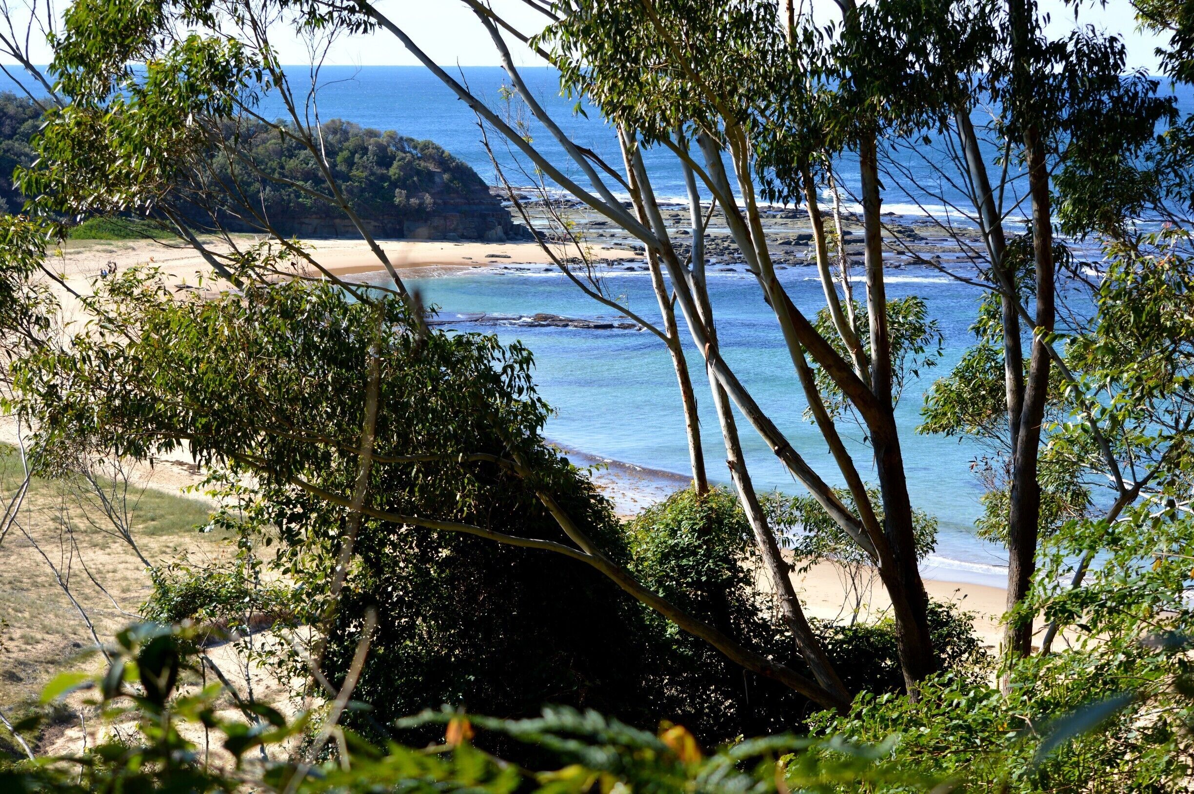 Welcome to Bateau Bay Beach... A great spot to picnic and walk through some of the prettiest national parks. 
Its a great place to search the rock pools for marine life.
Its winter here and what a sensational day for a walk and a stroll along the picturesque beach.