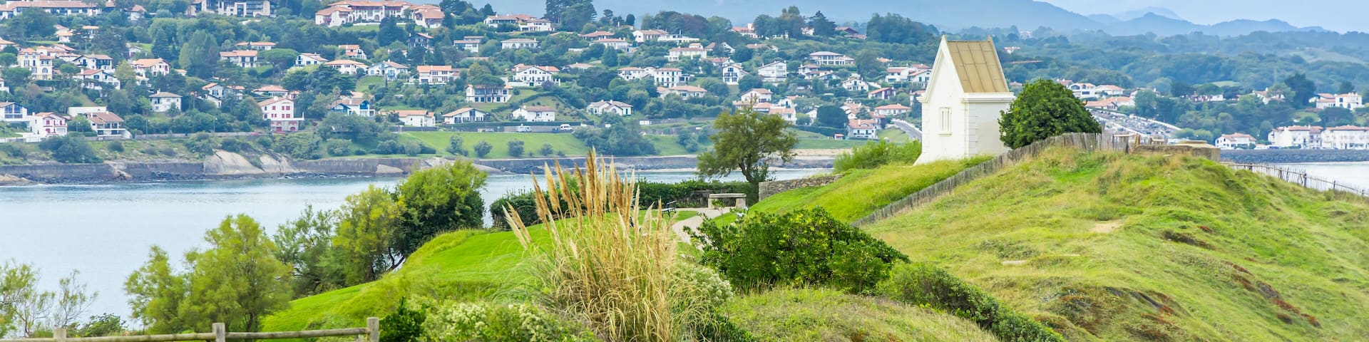 Lighthouse at the top of the hill of Sainte-Barbe in Saint-Jean-de-Luz, France