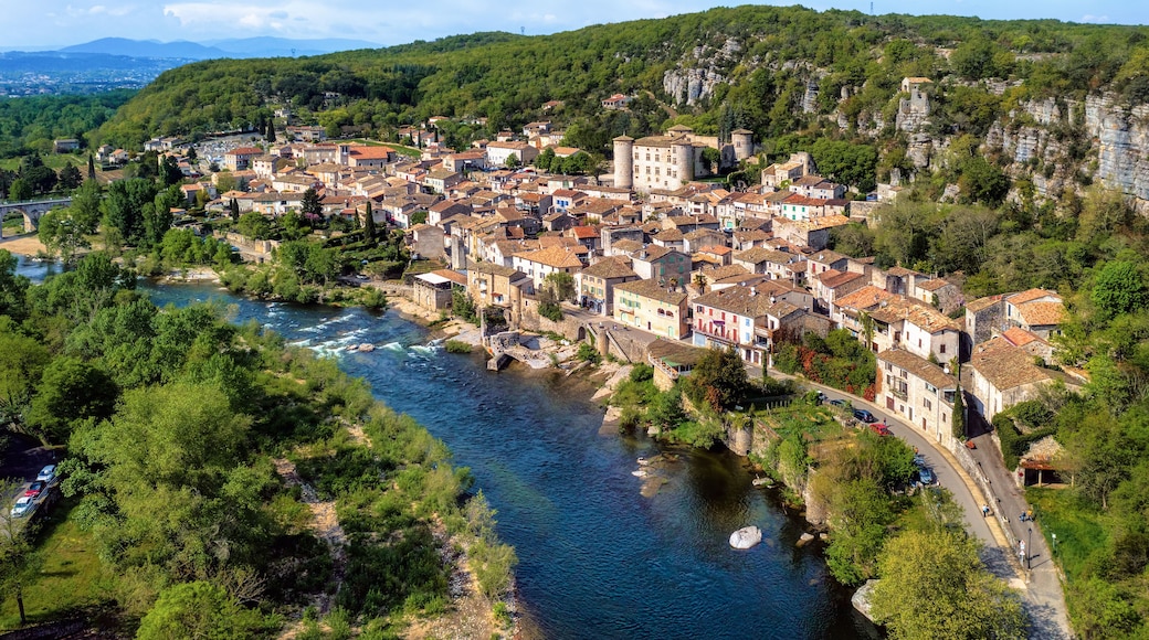 Vogue village on Ardeche river, France