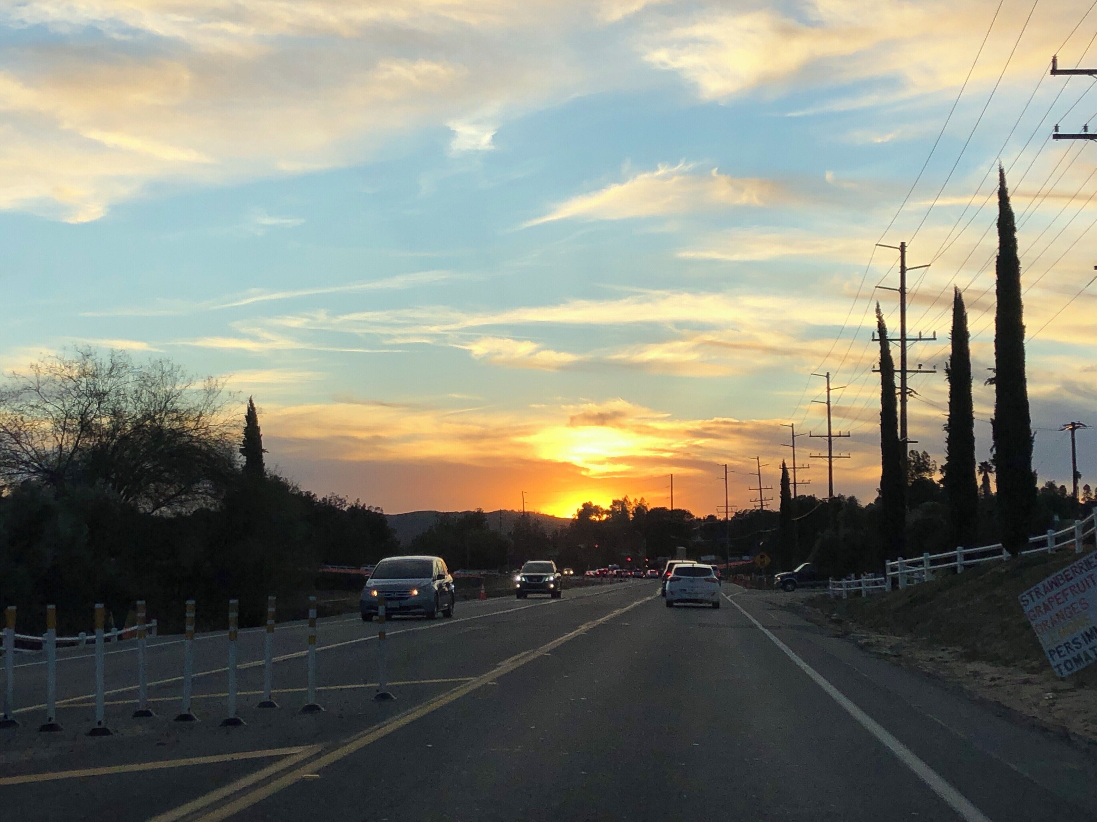 Sunset while driving in Temecula, Ca (01/2020)