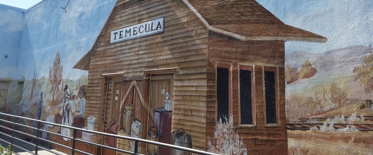 The Old Town Mercantile building has murals of Old Temecula on its outsides. The Mercantile (The Merc) is one of Temecula's original buildings and has been restored. It is now being used as the Community Theater. 
#UStravel #roadtrip #history #OldWest #sightseeing